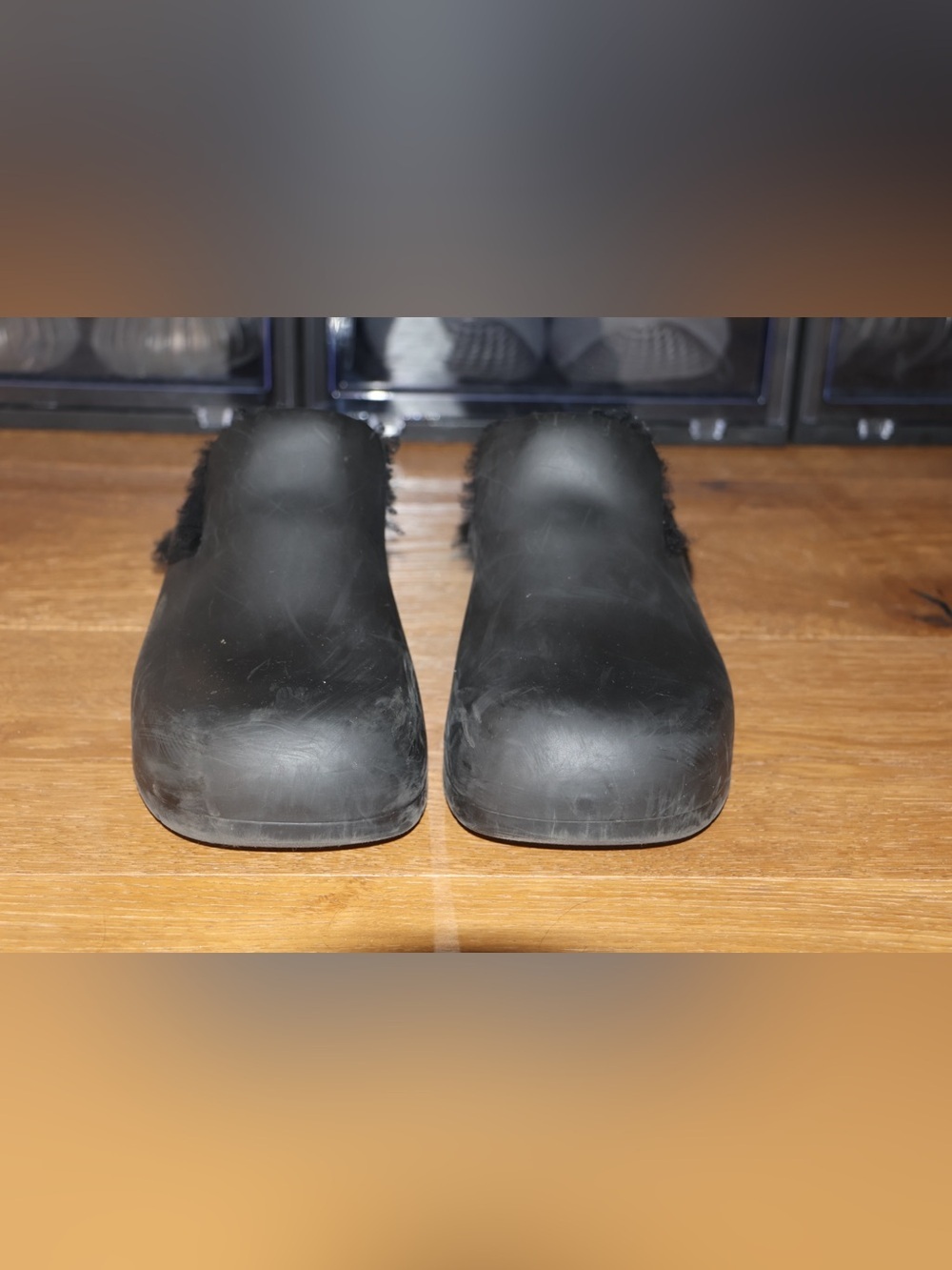 Bottega Veneta Black Rubber Clog Sole